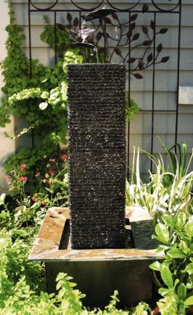 buy Aquascape Self Contained Slate Lily Column Fountain